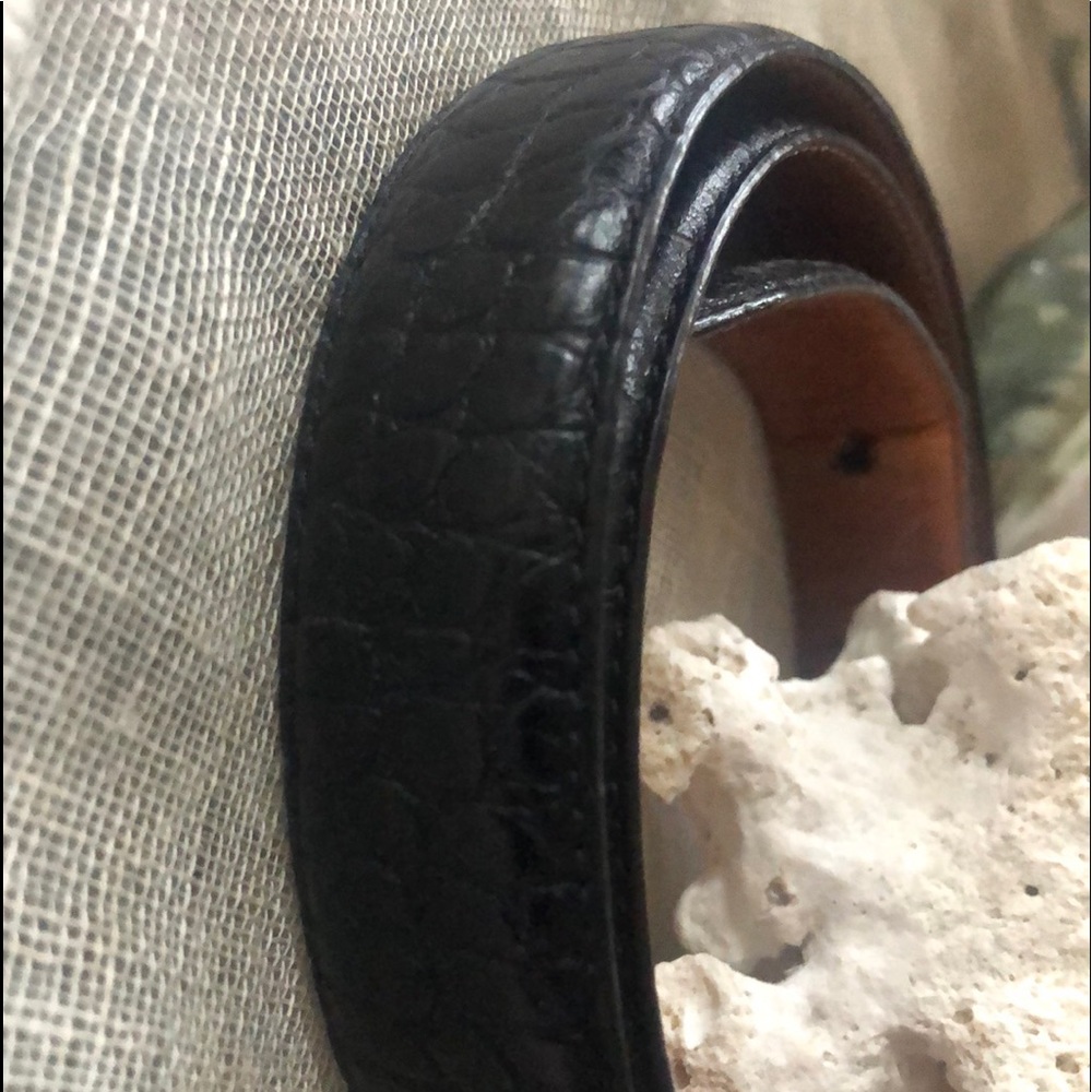 Ralph Lauren Navy Blue Leather croc embossed  Belt